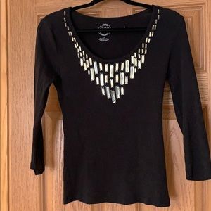 Michael Kors black 3/4 sleeve top